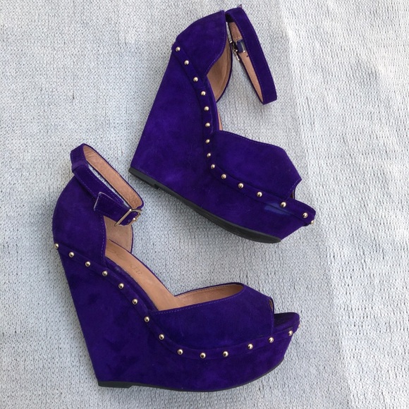 Purple and Gold Aldo wedges - Picture 5 of 7